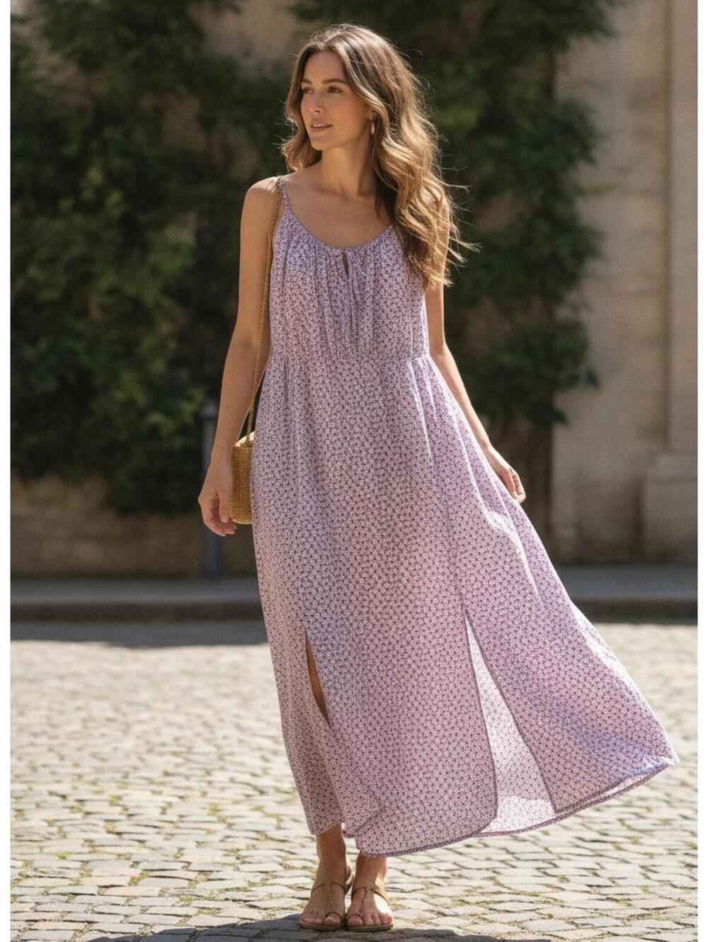 Old Navy Women's Ditsy Floral Lavender Cami Maxi Dress Size L
